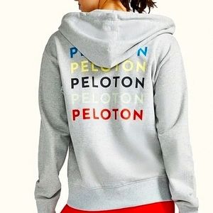 🔥LAST New Peloton Medium Full Zip Multi Color Logo Hoodie Hooded Sweatshirt